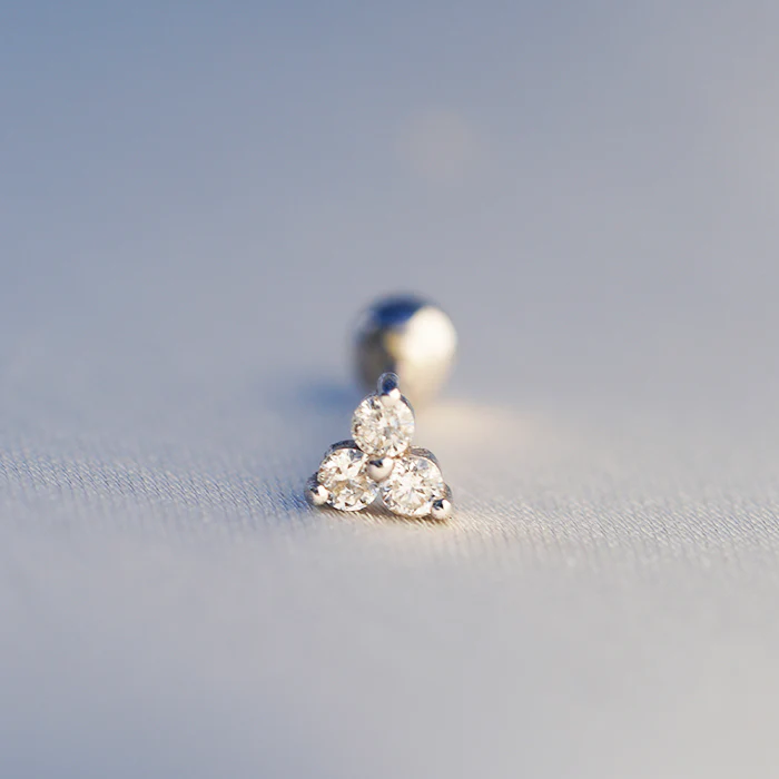 Clover Brilliance Piercings 18k White Gold