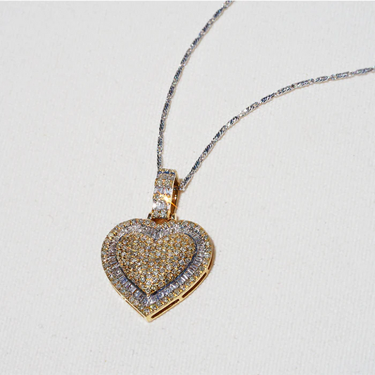 Eternal Diamonds Heart White and Yellow 14k Gold