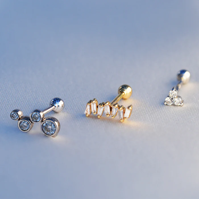 Clover Brilliance Piercings 18k White Gold